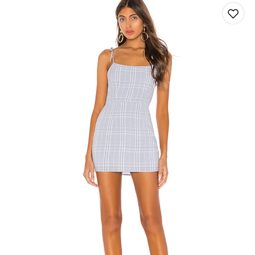 superdown blue plaid mini dress